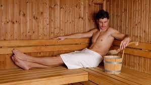 mannen sauna
